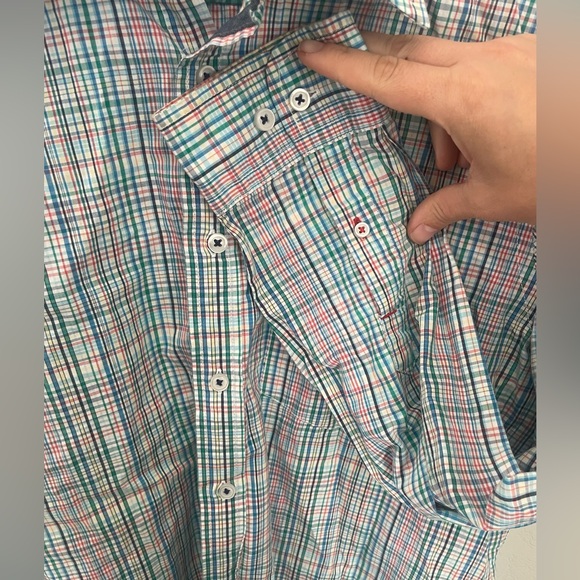 Men’s Club Room Slim Fit Plaid Casual Button Down Long Sleeve Size Large - Picture 5 of 9